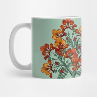 hand drawn illustration art of Barbados Pride flowers. Mug